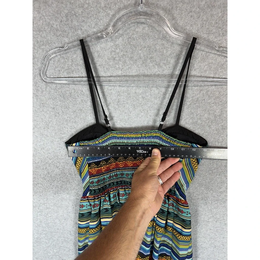 Xhilaration Dress Womens Small Striped Spaghetti Strap Boho Adjustable Sundress